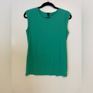 J. Crew Green Cap Sleeve Top
